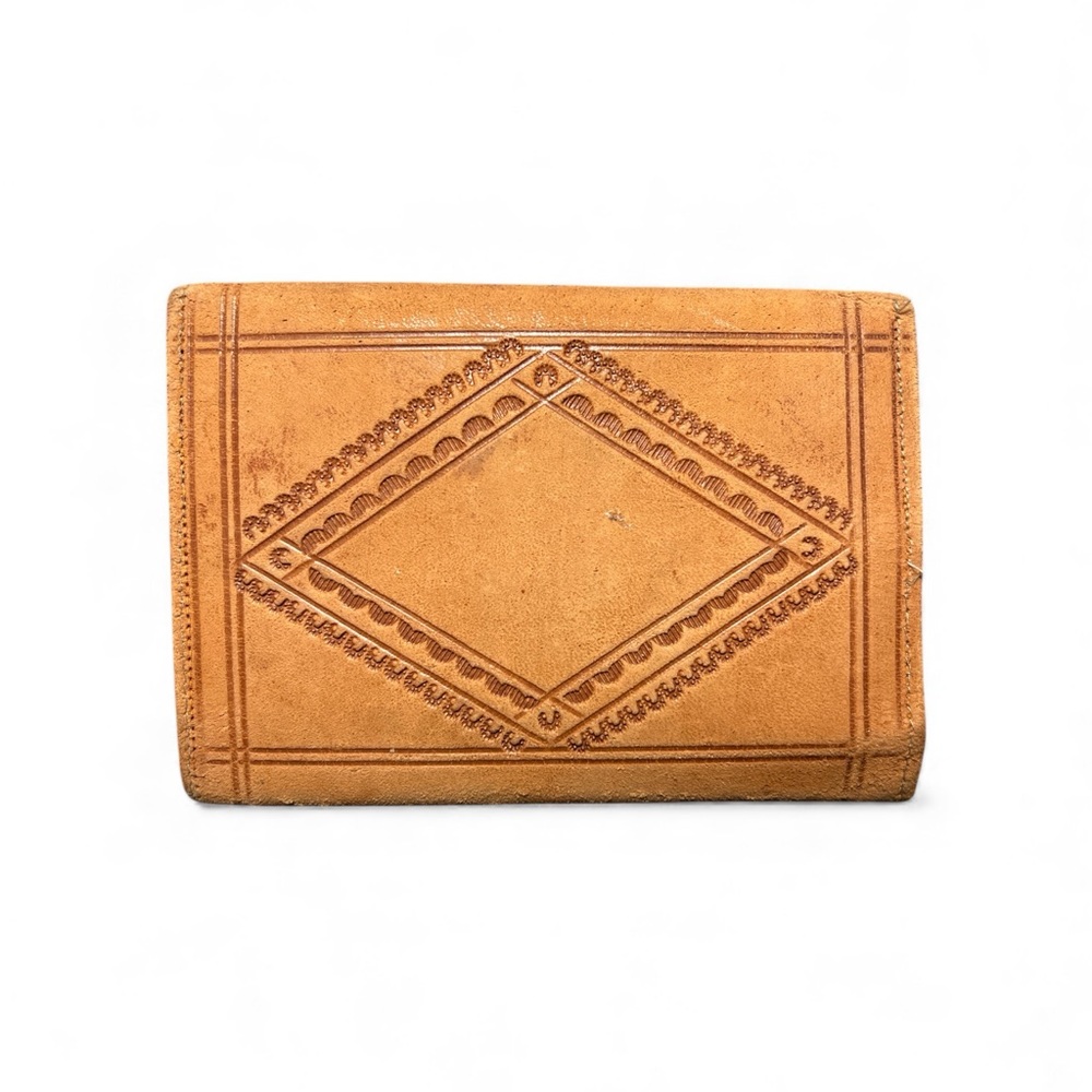 Vintage Hand Tooled Med Leather Wallet Boho Western Style - Picture 3 of 6